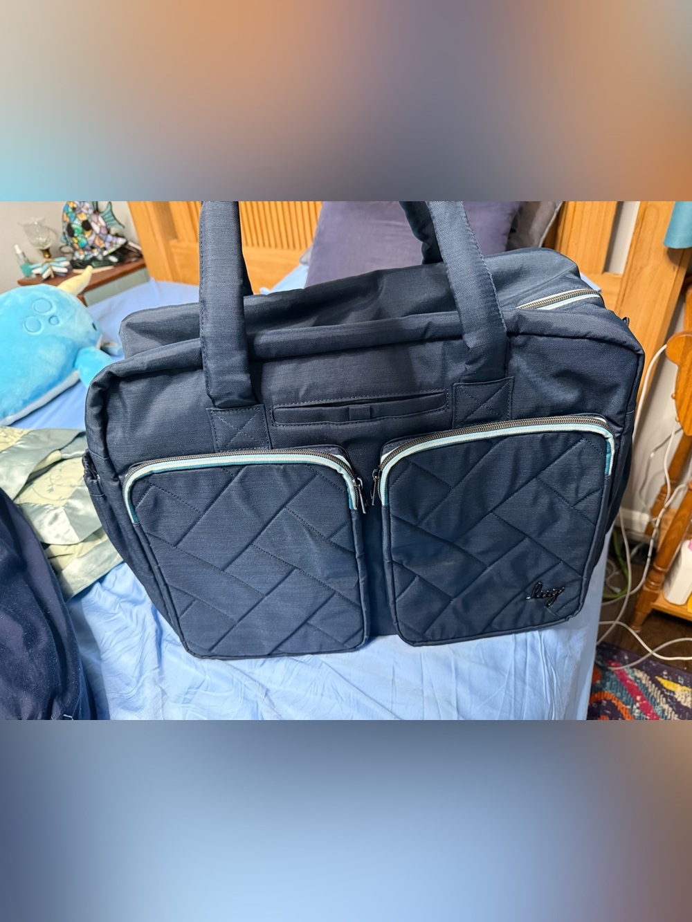 Lug drifter dude bag with adjustable crossbody strap-brushed indigo